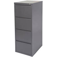 initiative filing cabinet 4 drawer 475 x 600 x 1320mm graphite ripple