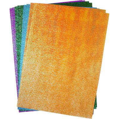 Image for RAINBOW GLITTER PAPER A4 ASSORTED PACK 50 from York Stationers
