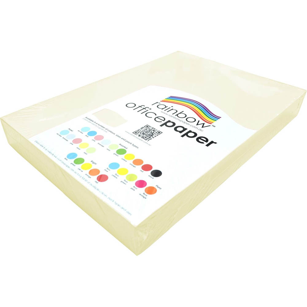 Image for RAINBOW COLOURED A3 COPY PAPER 80GSM 500 SHEETS IVORY from Mercury Business Supplies