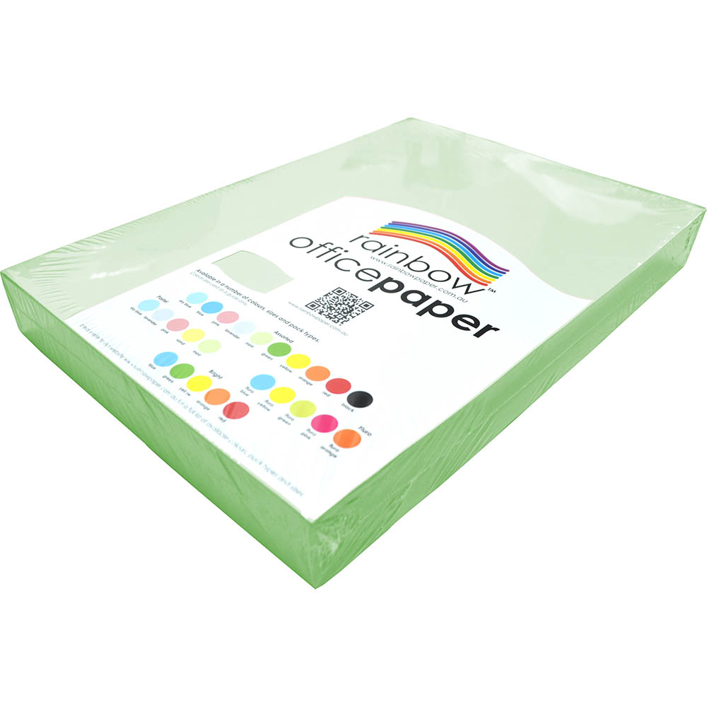 Image for RAINBOW COLOURED A3 COPY PAPER 80GSM 500 SHEETS MINT from Mercury Business Supplies