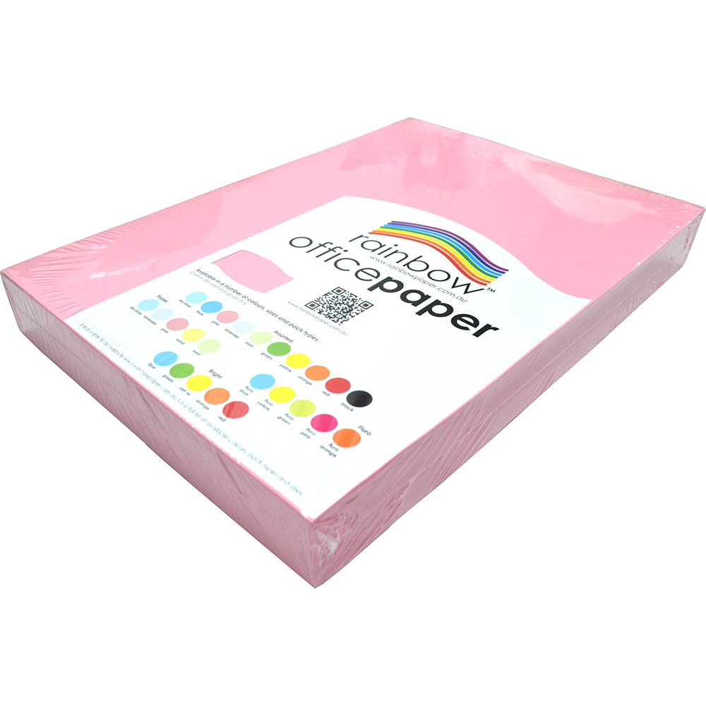 Image for RAINBOW COLOURED A3 COPY PAPER 80GSM 500 SHEETS PINK from York Stationers