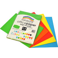 rainbow coloured a4 copy paper 80gsm 100 sheets bright assorted