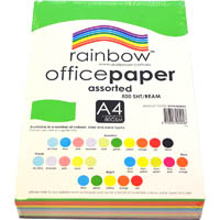 rainbow coloured a4 copy paper 80gsm 500 sheets assorted
