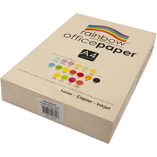 Image for RAINBOW COLOURED A4 COPY PAPER 80GSM 500 SHEETS IVORY from Mitronics Corporation