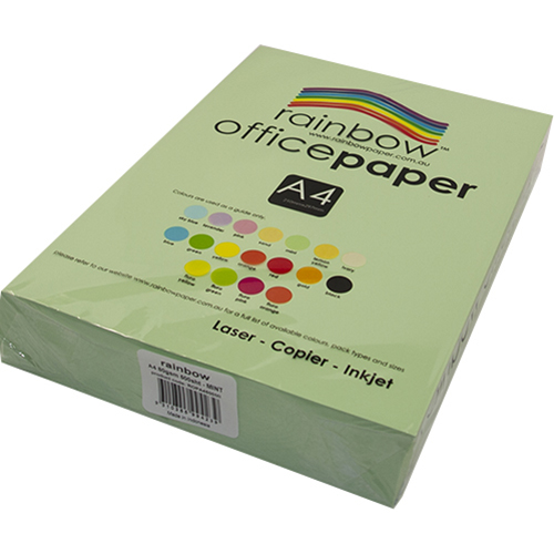 Image for RAINBOW COLOURED A4 COPY PAPER 80GSM 500 SHEETS MINT from ONET B2C Store