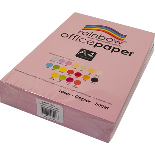Image for RAINBOW COLOURED A4 COPY PAPER 80GSM 500 SHEETS PINK from Challenge Office Supplies