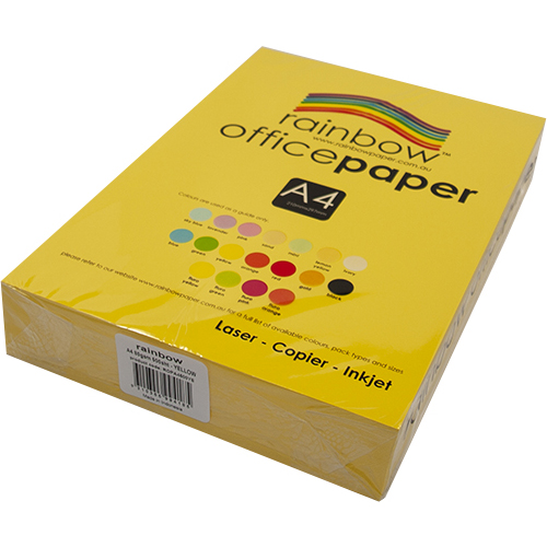 Image for RAINBOW COLOURED A4 COPY PAPER 80GSM 500 SHEETS YELLOW from Challenge Office Supplies