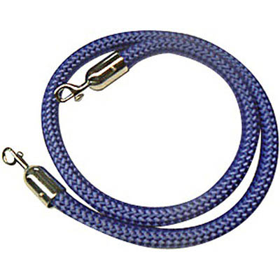 Image for Q NYLON ROPE 25MM CHROME SNAP ENDS 1.5M BLUE from Office Heaven