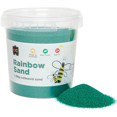 Image for EDUCATIONAL COLOURS RAINBOW SAND 1.3KG JAR GREEN from Prime Office Supplies