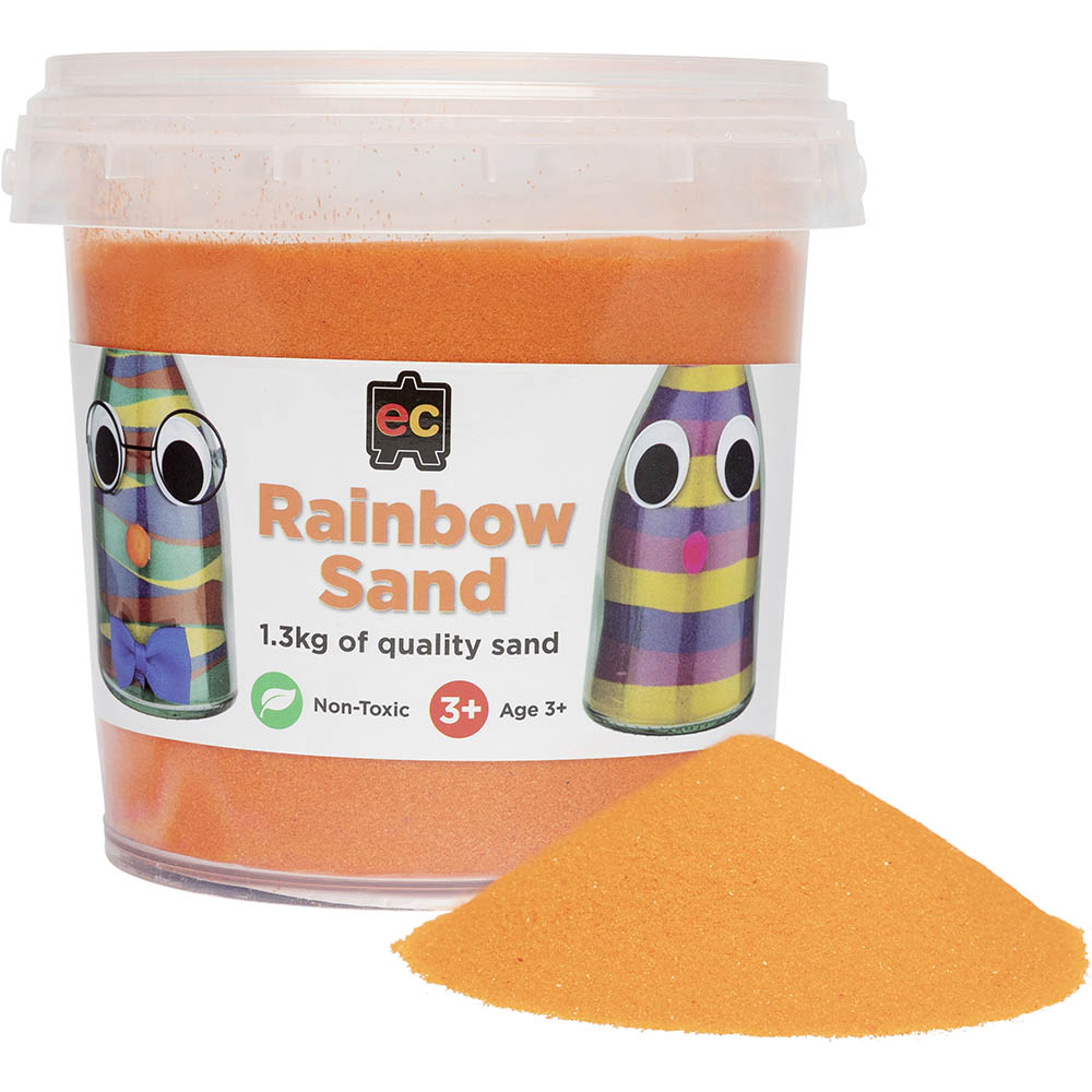 Image for EDUCATIONAL COLOURS RAINBOW SAND 1.3KG JAR ORANGE from Olympia Office Products