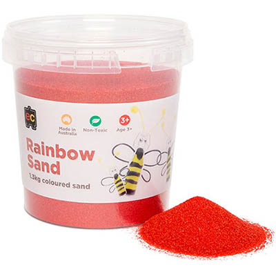 Image for EDUCATIONAL COLOURS RAINBOW SAND 1.3KG JAR RED from Australian Stationery Supplies