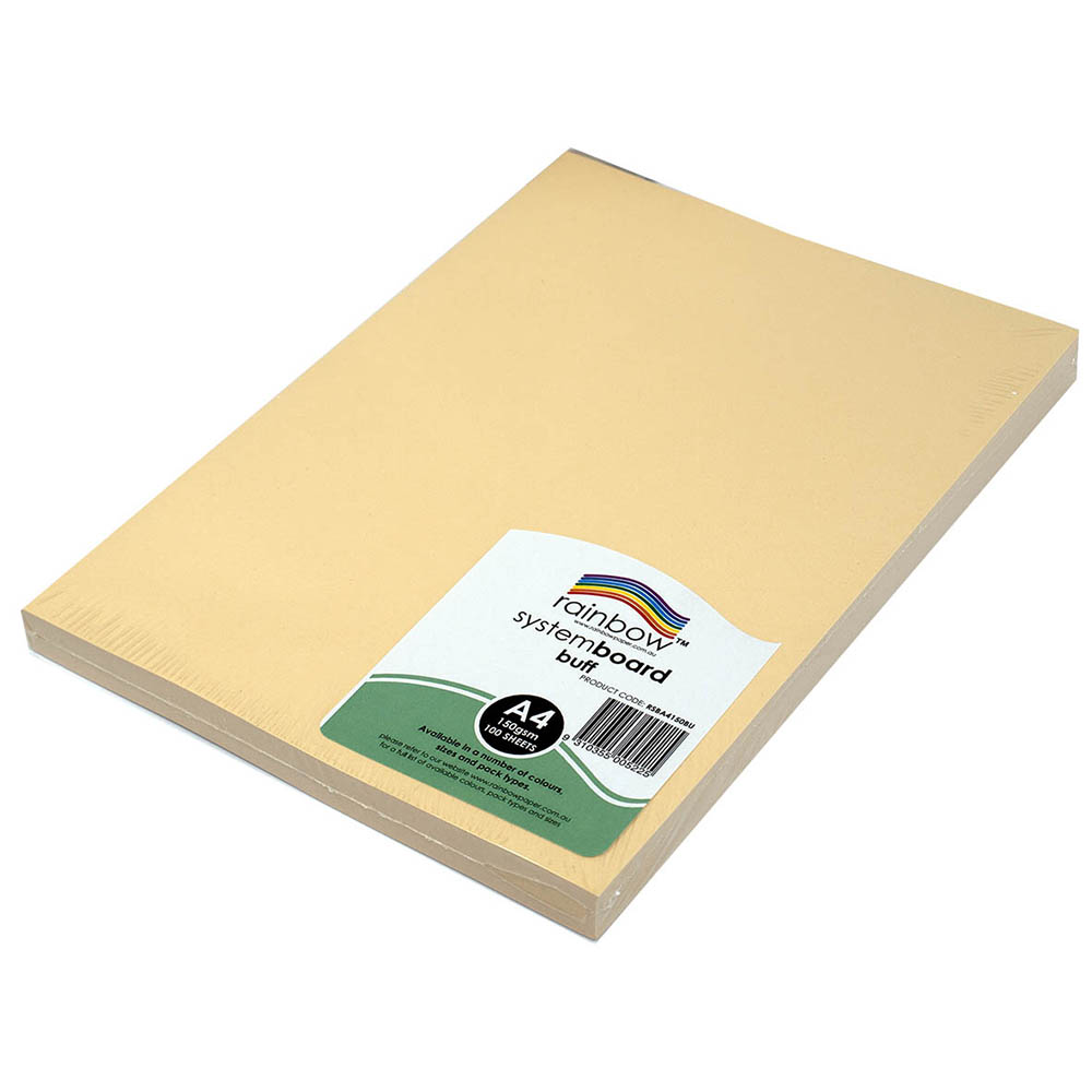 Image for RAINBOW SYSTEM BOARD 150GSM A4 BUFF PACK 100 from Office Express