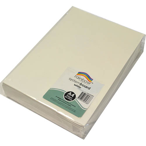 Image for RAINBOW SYSTEM BOARD 200GSM A4 WHITE PACK 200 from Memo Office and Art
