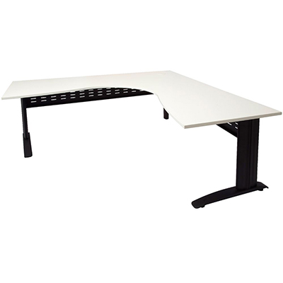 Image for RAPID SPAN CORNER WORKSTATION WITH METAL MODESTY PANEL 1800 X 1500 X 700MM NATURAL WHITE/BLACK from BusinessWorld Computer & Stationery Warehouse