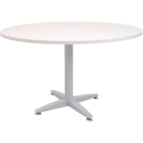 Image for RAPID SPAN 4 STAR ROUND TABLE 1200MM NATURAL WHITE/SILVER from Challenge Office Supplies