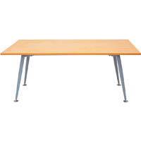 rapid span meeting table 1800 x 900mm beech/silver