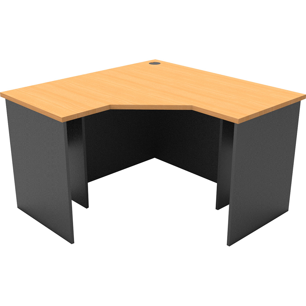 Image for RAPID WORKER CORNER WORKSTATION COMPLETE 1200 X 1200 X 600MM BEECH/IRONSTONE from Challenge Office Supplies