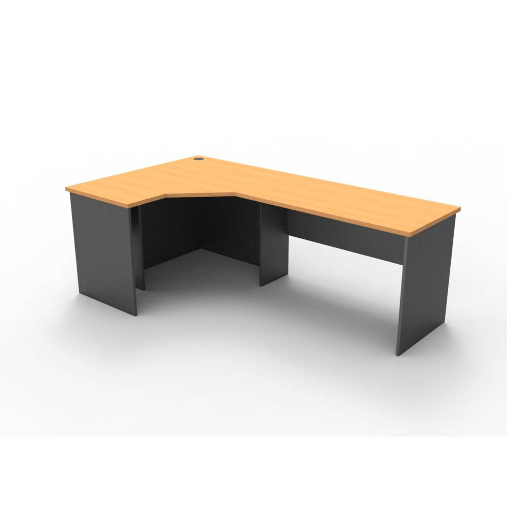 Image for RAPID WORKER CORNER WORKSTATION COMPLETE 1200 X 2100 X 600MM BEECH/IRONSTONE from Mitronics Corporation