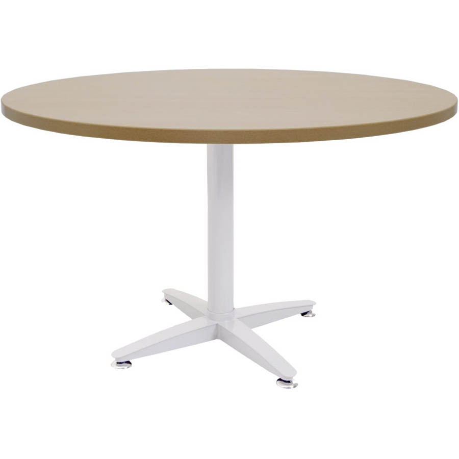 Image for RAPID SPAN 4 STAR ROUND TABLE 1200MM BEECH/WHITE from Challenge Office Supplies