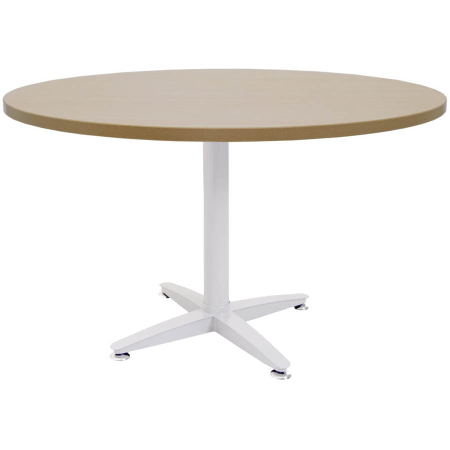 Image for RAPID SPAN 4 STAR ROUND TABLE 900MM BEECH/WHITE from Challenge Office Supplies