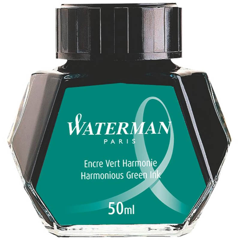 Image for WATERMAN FOUNTAIN PEN INK 50ML BOTTLE HARMONIOUS GREEN from Office Heaven