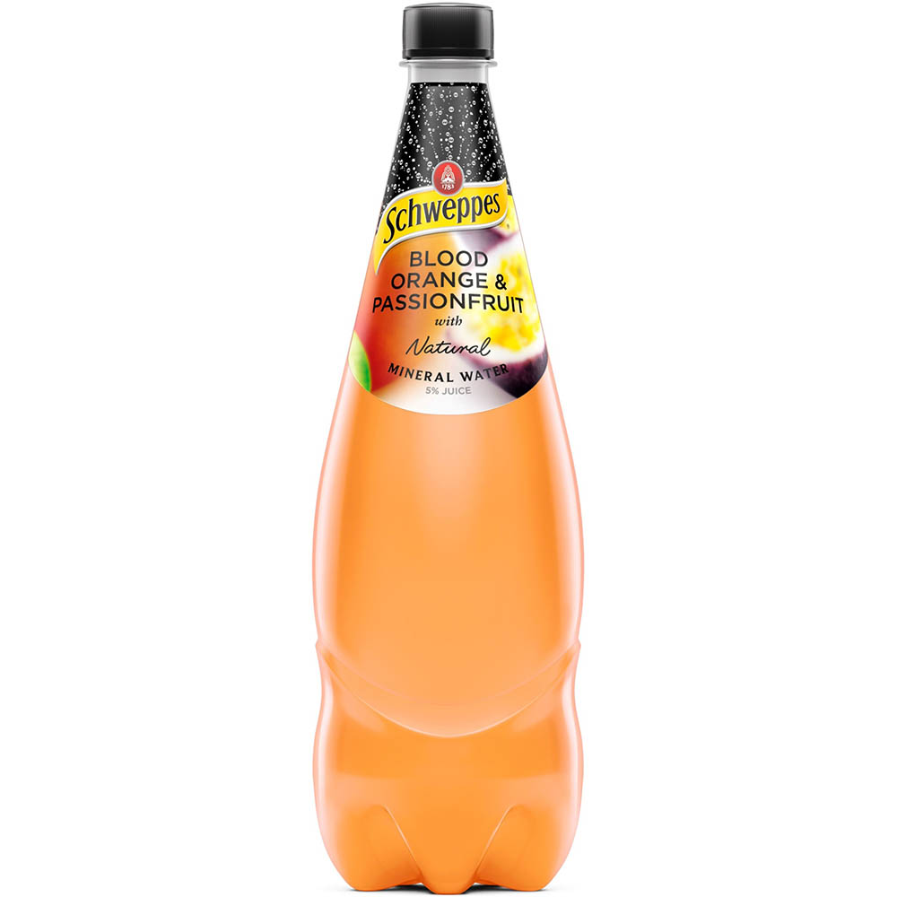 Image for SCHWEPPES BLOOD ORANGE PASSIONFRUIT MINERAL WATER 1.1 LITRE from Mitronics Corporation
