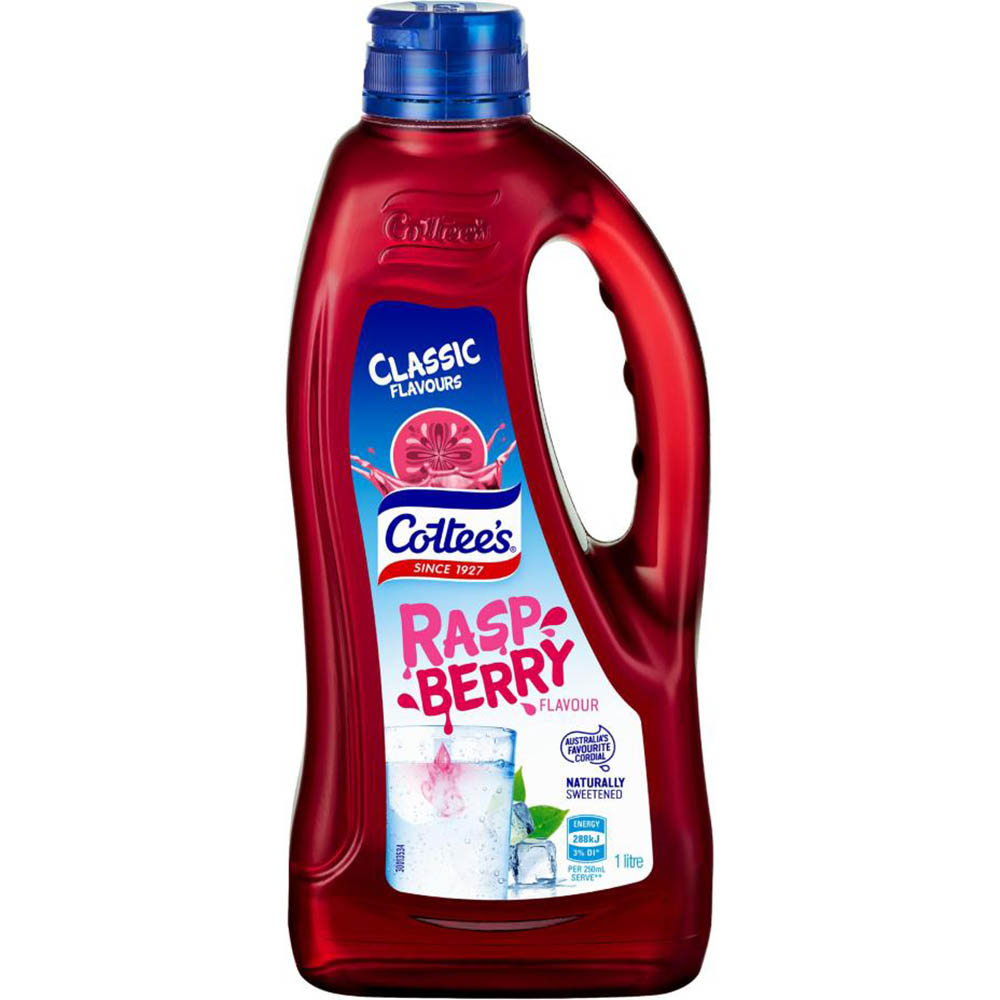 Image for COTTEES CORDIAL RASPBERRY CRUSH PET 1 LITRE CARTON 9 from BusinessWorld Computer & Stationery Warehouse
