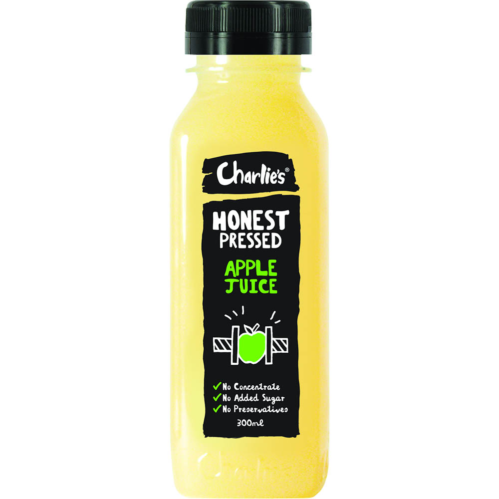 Image for CHARLIES APPLE JUICE PET 300ML CARTON 12 from Office Heaven