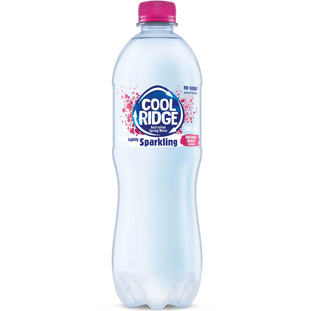 Image for COOL RIDGE LIGHTLY SPARKLING WATER PET BERRY 500ML CARTON 24 from ALLBIZ Office Supplies