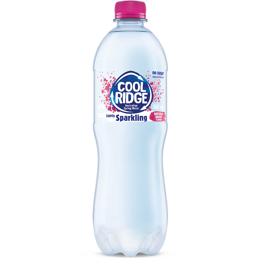 Image for COOL RIDGE LIGHTLY SPARKLING WATER PET BERRY 500ML CARTON 24 from Mercury Business Supplies