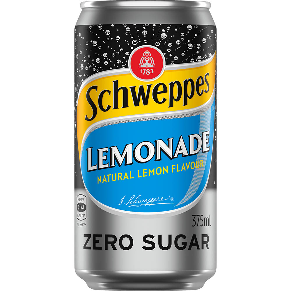 Image for SCHWEPPES LEMONADE ZERO SUGAR CAN 375ML PACK 10 from Mitronics Corporation