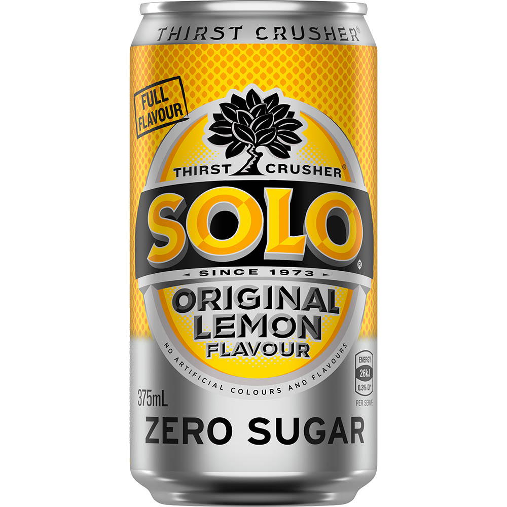 Image for SOLO ORIGINAL LEMON ZERO SUGAR CAN 375ML PACK 10 from That Office Place PICTON