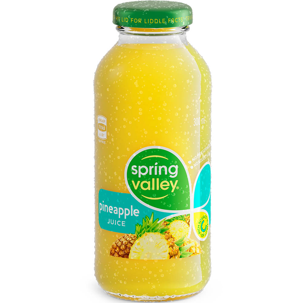 Image for SPRING VALLEY PINEAPPLE JUICE GLASS 300ML CARTON 24 from Office Express