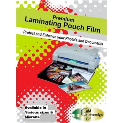 Image for GOLD SOVEREIGN LAMINATING POUCH 150 MICRON 60 X 83MM CLEAR PACK 100 from Mitronics Corporation
