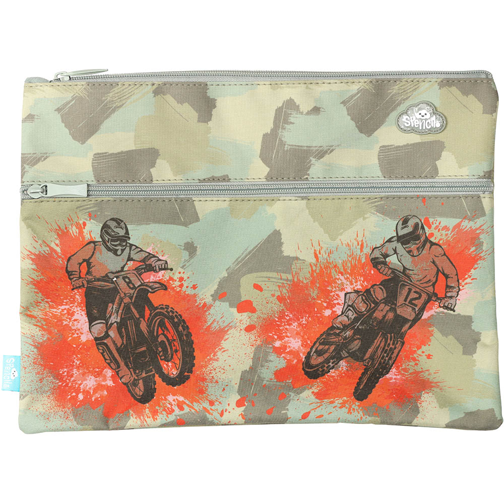 Image for SPENCIL TWIN ZIP PENCIL CASE A4 CAMO BIKER from Mitronics Corporation