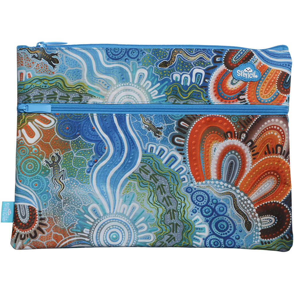 Image for SPENCIL TWIN ZIP PENCIL CASE A4 KALKATUNGU MUU from Memo Office and Art
