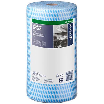 Image for TORK 297402 HEAVY DUTY CLEANING CLOTH 300MM X 45M BLUE ROLL 90 SHEETS from Pinnacle Office Supplies