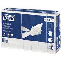 tork 148430 h2 xpress advanced slimline multifold hand towel 1-ply 210 x 240mm white pack 185 sheet