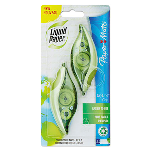 Image for PAPERMATE LIQUID PAPER DRYLINE GRIP RECYCLED CORRECTION TAPE PACK 2 from BusinessWorld Computer & Stationery Warehouse