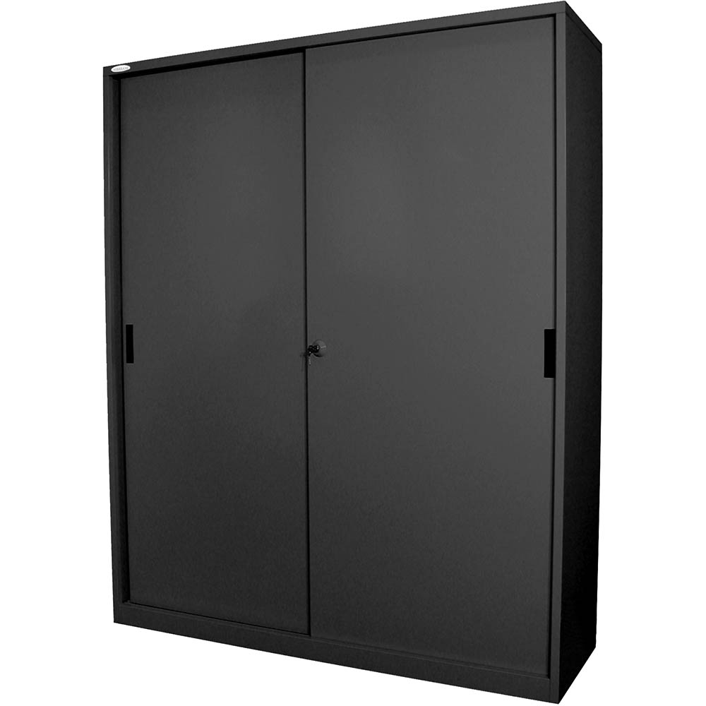 Image for STEELCO SLIDING DOOR CABINET 3 SHELVES 1830 X 1500 X 465MM GRAPHITE RIPPLE from Australian Stationery Supplies