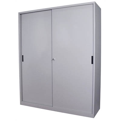 Image for STEELCO SLIDING DOOR CABINET 3 SHELVES 1830 X 914 X 465MM SILVER GREY from That Office Place PICTON