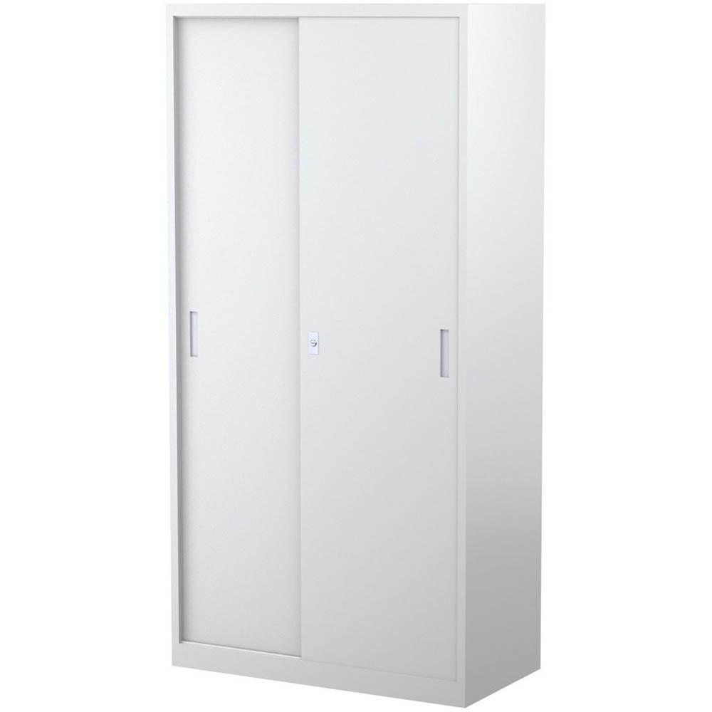 Image for STEELCO SLIDING DOOR CABINET 3 SHELVES 1830 X 914 X 465MM WHITE SATIN from Mitronics Corporation