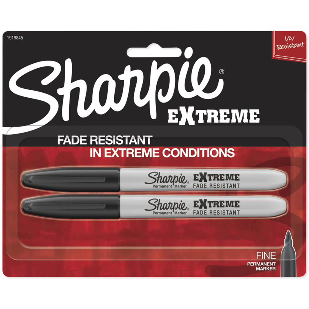 Image for SHARPIE PERMANENT MARKER EXTREME FINE POINT 1MM BLACK PACK 2 from BusinessWorld Computer & Stationery Warehouse