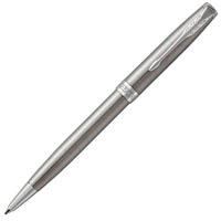 parker sonnet ballpoint pen chrome trim stainless steel