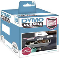 dymo 30256 lw durable labels 59 x 102mm black on white roll 300