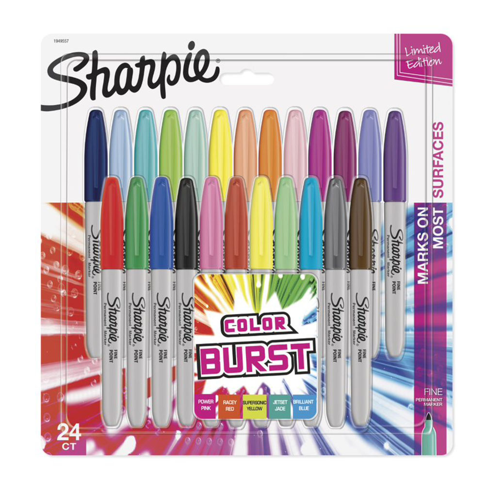 Image for SHARPIE PERMANENT MARKER FINE POINT 1MM ASSORTED PACK 24 from Mitronics Corporation