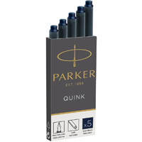 parker quink fountain pen ink cartridges blue black pack 5