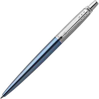 Image for PARKER JOTTER BALLPOINT PEN MEDIUM BLUE INK WATERLOO BLUE CHROME from York Stationers
