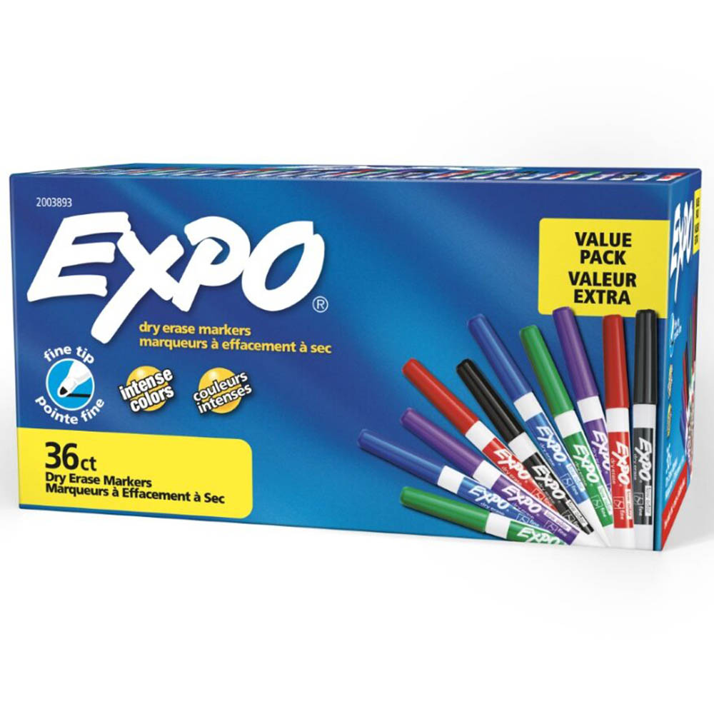 Image for EXPO DRY ERASE MARKER FINE ASSORTED PACK 36 from Challenge Office Supplies