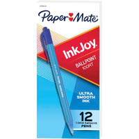 papermate inkjoy 100rt retractable ballpoint pen blue box 12